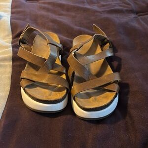 Brown Sandals with white sole